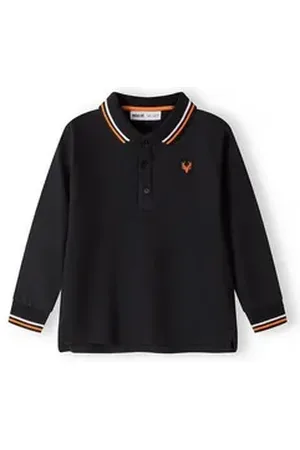 Minoti Poloshirt Langärmlig (12m-14y) schwarz 80-86cm