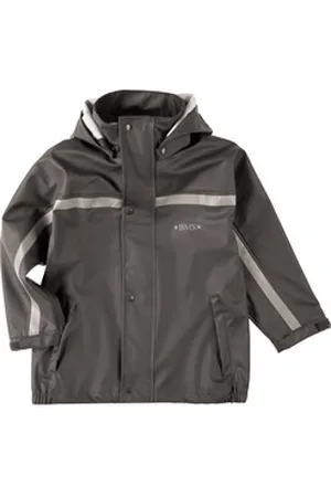 BMS Regen- und Matschjacke Regenjacke für Kinder 100% wasserdicht mit Kapuze grau 116