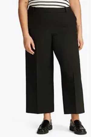 Tommy Hilfiger Culotte CRV LW BI-STRETCH WIDE CROP PNT in Großen Größen, cropped, Logostickerei schwarz 50