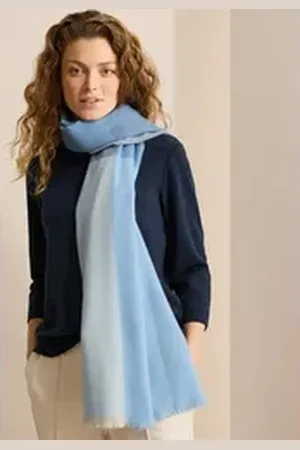 CECIL Schal, aus softem Materialmix blau