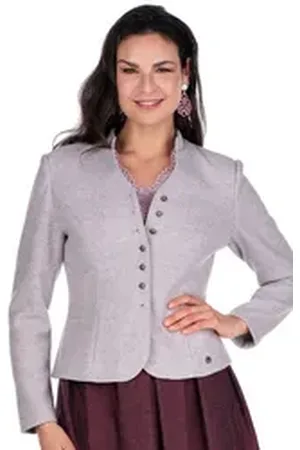 SPIETH & WENSKY Trachtenjacke Walkjanker Damen - DISTANZ - creme melange, eisgrau melange grau 40