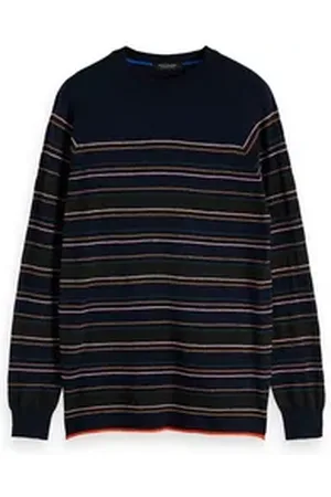 Scotch&Soda Fleecepullover Herren Pullover Crewneck Placement Stripes 152371 schwarz S
