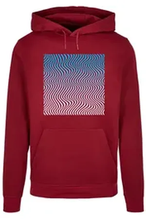 Merchcode Kapuzensweatshirt Herren Summer - Wavy Pattern Basic Hoody (1-tlg) rot XS