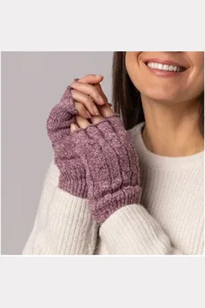 Heat Holders Strickhandschuhe Damen fingerlos rosa