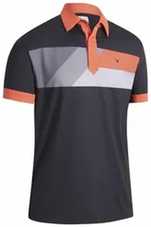 Callaway Poloshirt Golf X Chest Print Polo Poloshirt Herren (1-tlg) Selbsttragender Kragen & Kurze Ärmell schwarz