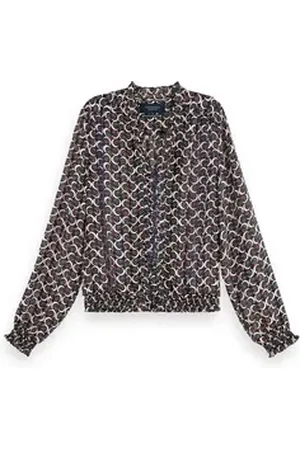 Scotch&Soda Blusenshirt Damen Bluse Ruffled Feminine Top 157016 schwarz S