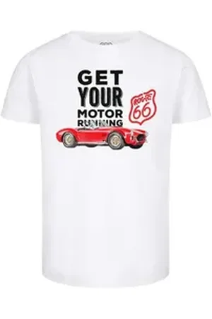 Metal Kids T-Shirt Route 66 (Get your Motor Running) - Kinder T-Shirt weiß 128