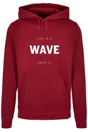 Merchcode Kapuzensweatshirt Herren Summer - Life is a wave Basic Hoody (1-tlg) rot XS