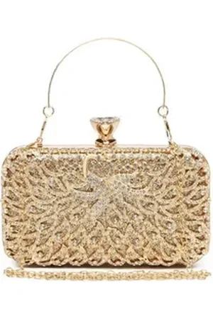 MISS LULÙ Clutch Damen Clutch-Tasche mit Perlenstickerei, Hartschalen-Design