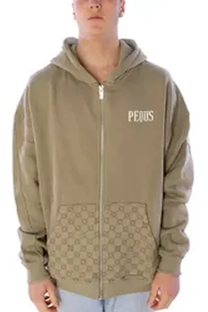 PEQUS Sweatjacke Ziphoodie Aether Monogram grau XL