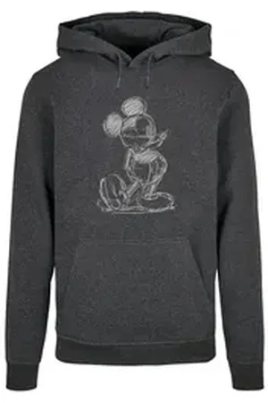 Absolute Cult Kapuzensweatshirt Herren Mickey Mouse - Sketch Kick Hoody (1-tlg) grau XL