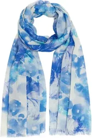 CASPAR Modeschal SC531 Damen Sommer Schal aus weichem Modal gemustert blau