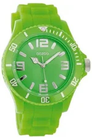 Oozoo Quarzuhr Armbanduhr, grün, Silikonband, 43 mm – moderne Herrenuhr, C4661, sportlich, robust, trendig