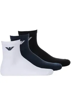Emporio Armani Sportsocken Herren Socken 3er Pack Baumwolle (Packung, 3er Pack) blau