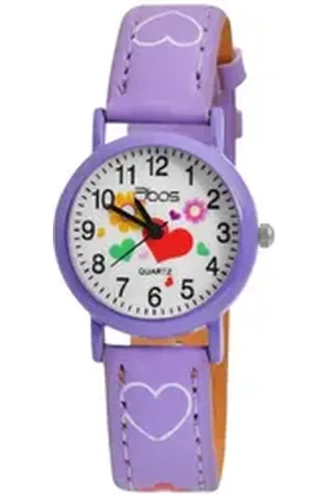 QBOS Quarzuhr Luca Kinderuhr mit Lederimitationsarmband, Mädchen (4900002), Kinder Armbanduhr