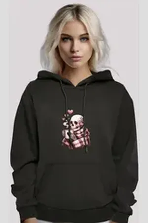F4NT4STIC Kapuzenpullover Cozy Winter Skelett Premium Qualität schwarz XL