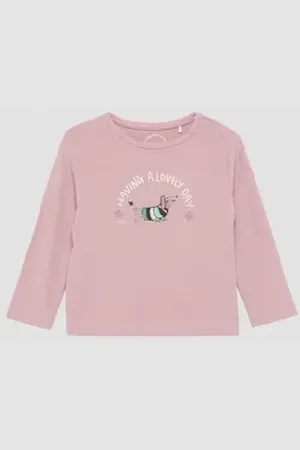 QS by s.Oliver Langarmshirt Langarmshirt mit Glitzerprint Glitzer 80