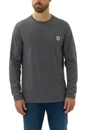 Carhartt Langarmshirt Herren Langarmshirt Force Flex Pocket grau L