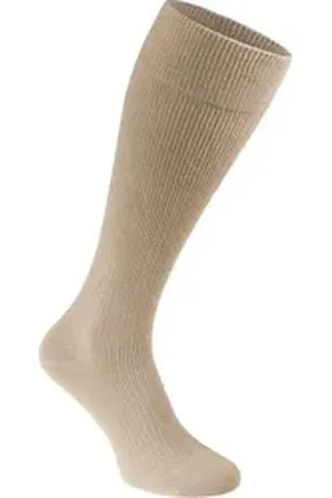 Fußgut Stützkniestrümpfe Vital- und Reisestrümpfe (3-Paar) Baumwollmischung, Stützfunktion, Vitalisierend, gute Passform beige 1 (36/37/38)