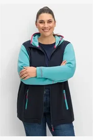 Sheego Strickjacke Große Größen atmungsaktiv und feuchtigkeitsregulierend blau 52/54