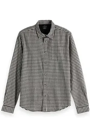 Scotch&Soda Kurzarmhemd Herren Hemd Flannel Shirt 153295 schwarz S