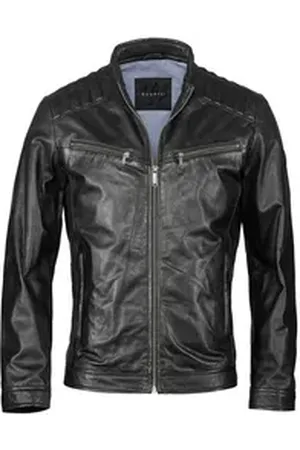 Bugatti Lederjacke BURAFAEL (1-St) mit Reißverschlusstaschen schwarz 58