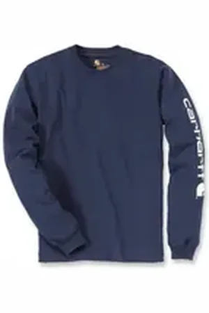 Carhartt Langarmshirt Herren Langarmshirt Relaxed Fit Heavyweight Long-Sleeve Logo Sleeve Graphic Adult blau L