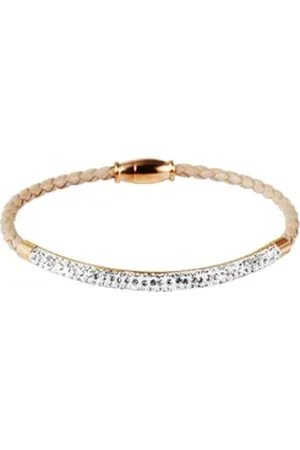 Akzent Armband Kaliana Armband aus geflochtenem Lederimitat und (Einzeln), Damen Armband beige|braun