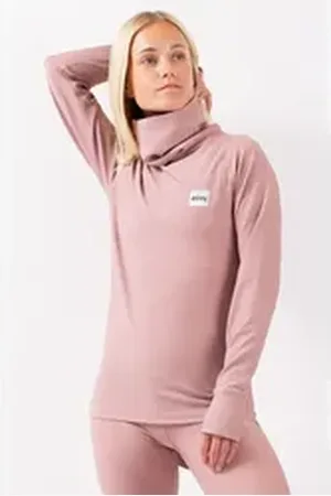 Eivy Langarmshirt (1-tlg) mit extra hohem Kragen rosa 2XS Damen