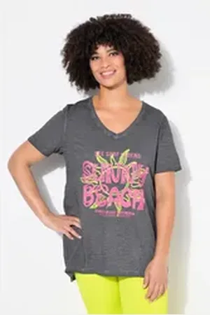 Angel of Style Angel of Style T-Shirt T-Shirt A-Linie Beach-Schriftzug grau 54