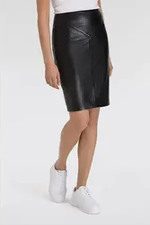 Mauritius Lederrock in eleganter Form schwarz L