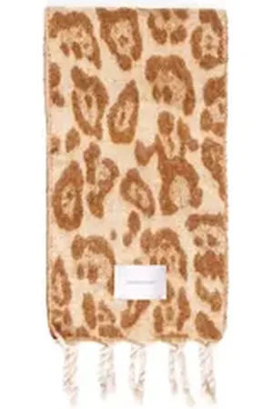 SASSYCLASSY Schal Schal Damen mit Leo-Print elegant, Warmer langer Schal im Leoprint Grau Offwhite Burgundy Braun Camel