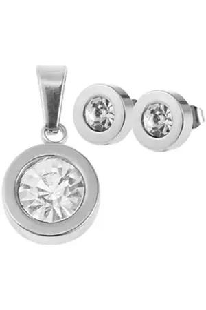 Akzent Schmuckset Elonie Edelstahl Schmuckset aus Anhänger und Ohrstecker, (Einzeln, inkl. Schmuckbox), Herren Schmuckset silberfarben