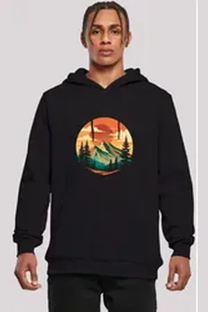 F4NT4STIC Kapuzenpullover Sonnenuntergang Berglandschaft Premium Qualität schwarz L