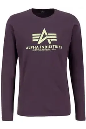 Alpha Industries Longsleeve Men - Longsleeves Basic T - Longsleeve lila S