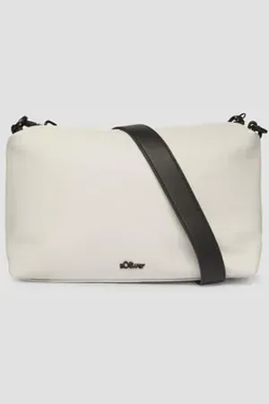 QS by s.Oliver Tragetasche Lässige City-Bag mit Reißverschlussfach und Logo-Detail beige