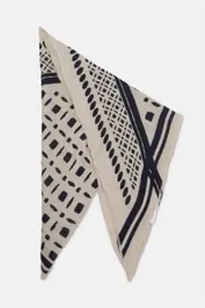 Comma, Comma casual identity Halstuch Modischer Strick-Schal mit abstraktem Muster blau