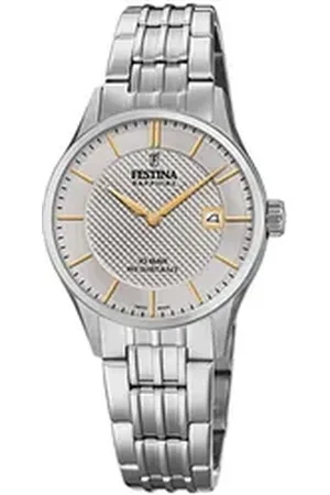 Festina Quarzuhr Damen Uhr F20006/2 Edelstahl, (Analoguhr), Damen Armbanduhr rund, Edelstahlarmband silber, Elegant silberfarben