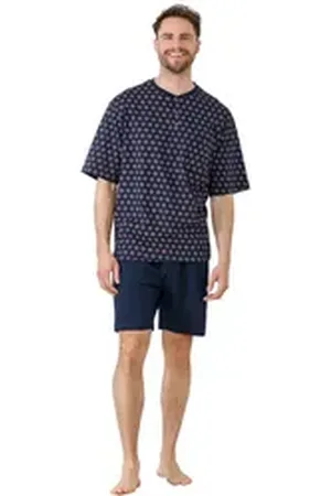 HAJO Pyjama Herren-Shorty Single-Jersey gemustert rot 50