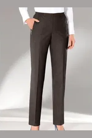 ADELINA Jerseyhose Hose Innenbeinlänge ca. 72 cm braun 225