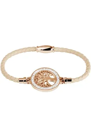 Akzent Armband Leah Armband aus Lederimitat, geflochten mit (Einzeln), Damen Armband beige|braun