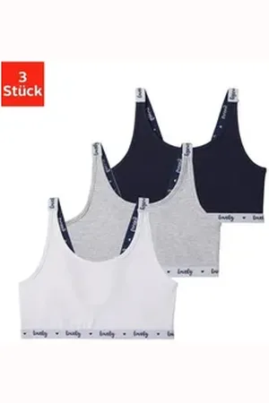 Buffalo Bustier (Packung, 3-tlg) mit bedruckten Trägern bunt|grau 158/164