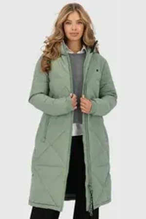 alife kickin Wintermantel EnyaAK A Puffer Coat CS Winterjacke, Longjacket, Parka grün 38