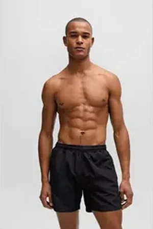 HUGO BOSS Badeshorts Dolphin mit seitlichem Kontraststreifen schwarz XL