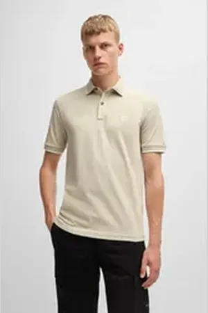 HUGO BOSS ORANGE Poloshirt Passertip mit Logo-Badge beige|braun L