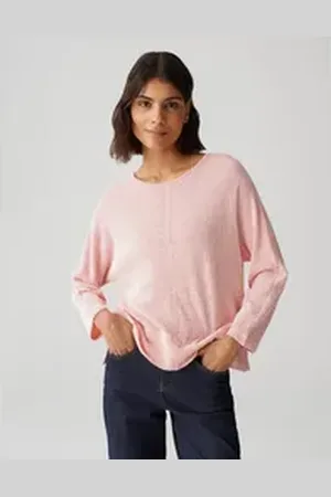 Opus Langarmshirt Shirt SERERA Batwing Fit aus Viskose Mix rot 36