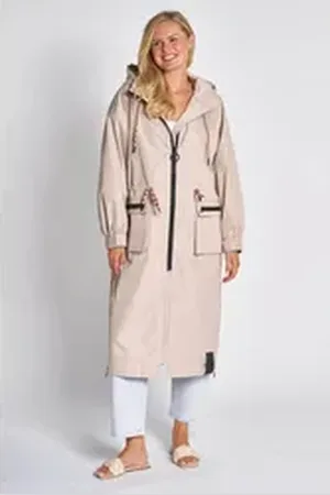 Zhrill Allwetterjacke AILA mit seitlichen Eingrifftaschen und Kapuze beige XL
