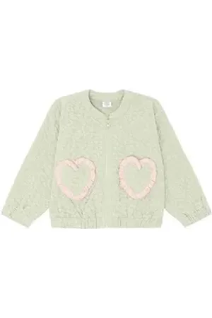 Hust & Claire Steppjacke Ely (1-St) Weiches, gestepptes Material mit floraler Struktur grün 98
