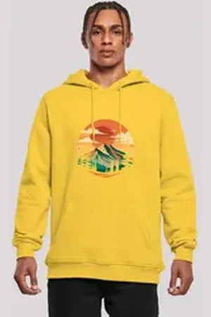 F4NT4STIC Kapuzenpullover Sonnenuntergang Berglandschaft Premium Qualität gelb XXL