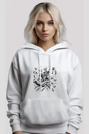 F4NT4STIC Kapuzenpullover Skelettpaar tanzt mit Band Premium Qualität weiß XXL